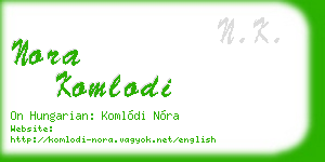 nora komlodi business card